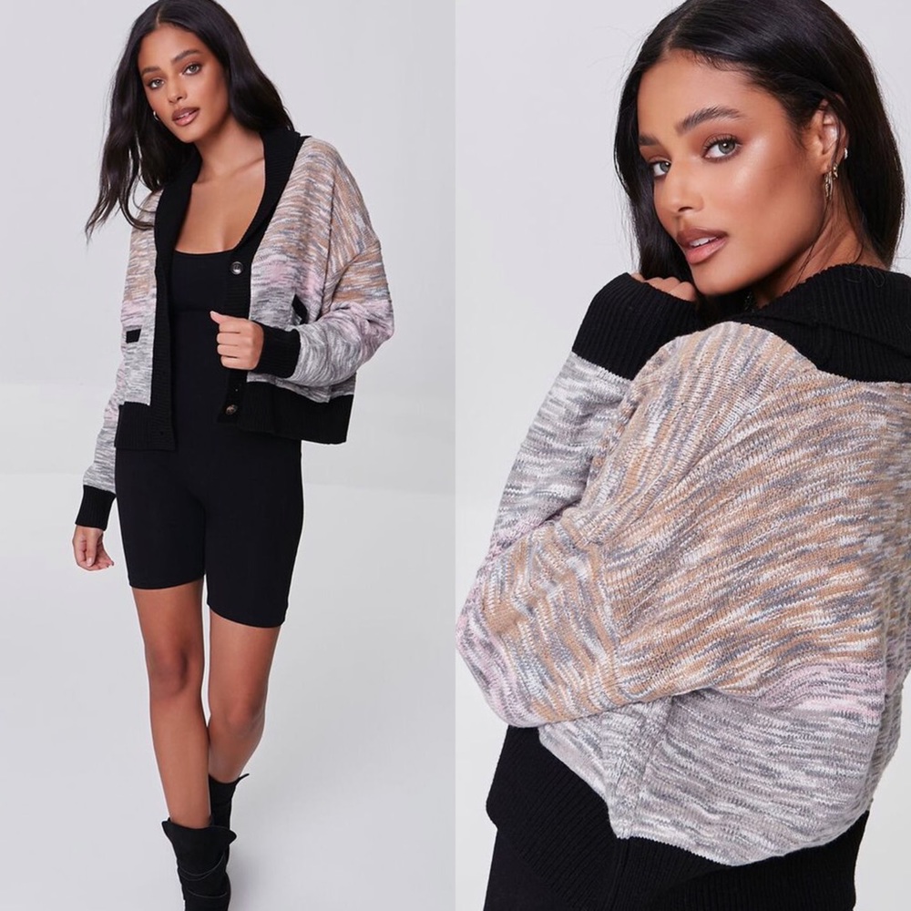 Forever 21 Heathered Knit Cardigan Sweater